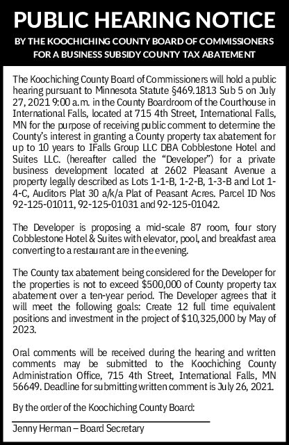 KOOCH COUNTY 2X5 COBBLESTONE HEARING